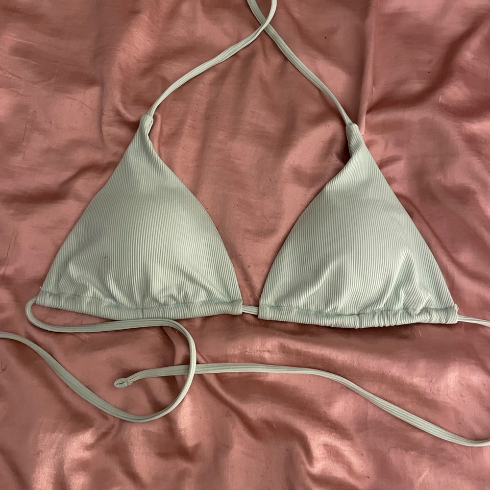 Stylish Light Green Triangle Bikini Top